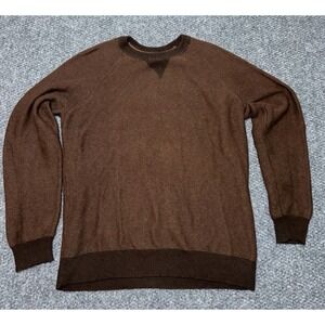 Johnston & Murphy Brown Knit Crew Neck Pullover‎ Sweater Men's XL Long Sleeve